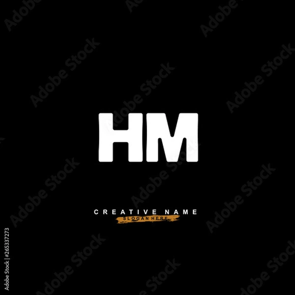 Obraz H M HM Initial logo template vector. Letter logo concept