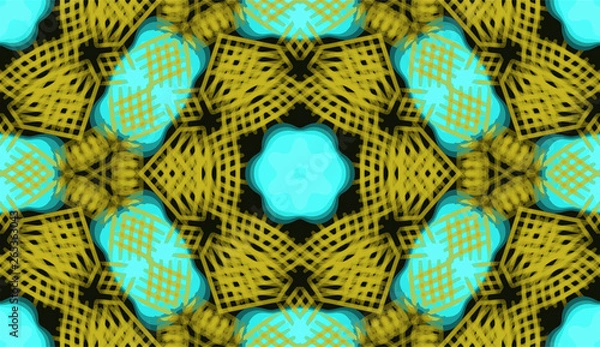 Obraz Ornate geometric pattern and artfully abstract multicolored background