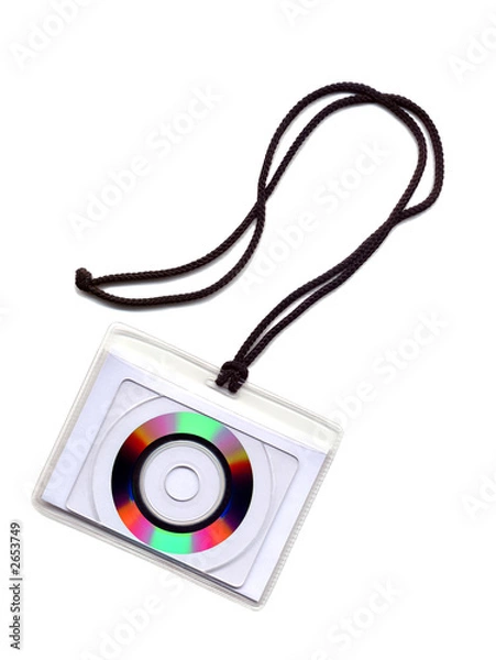 Fototapeta cd disk cut-away on a cord