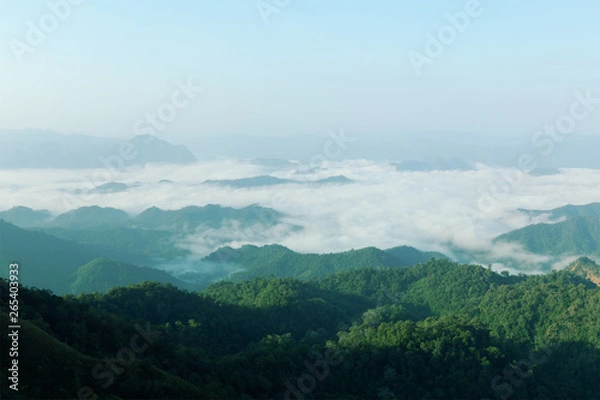 Fototapeta Mountain view from the highest point.