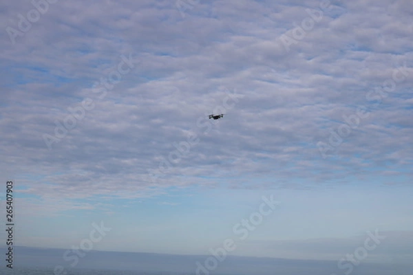 Obraz Drone Flying  Cloudy Sky Background 1