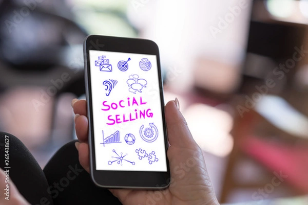Obraz Social selling concept on a smartphone