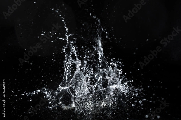 Obraz water splash black background backdrop fresh feeling