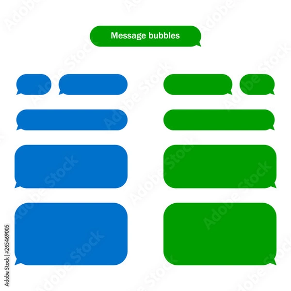 Obraz Set message service bubbles with place for text boxes. Empty messaging bubles.