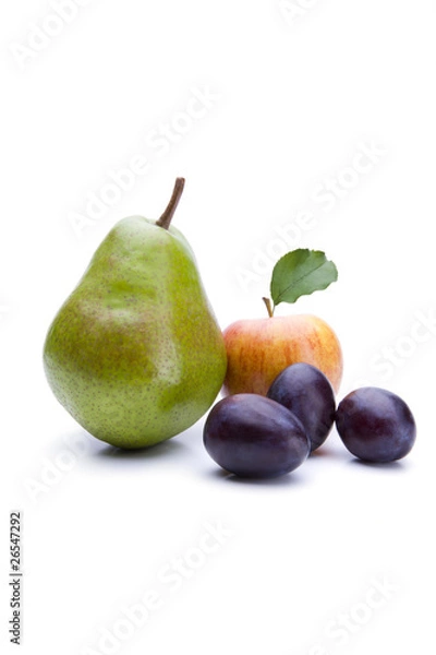 Obraz Obst auf weißem Hintergrund