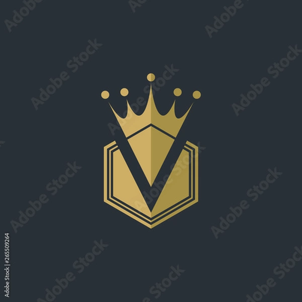 Obraz V Royal Crown Logo - Vector logo template