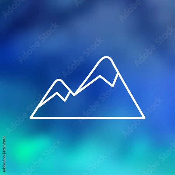 Fototapeta Mountains covered with snow illustration. Nature vector icon
