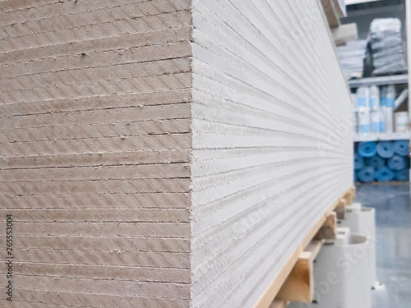 Obraz Gypsum plasterboard in the pack.