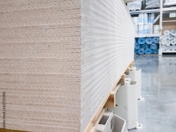 Obraz Gypsum plasterboard in the pack.