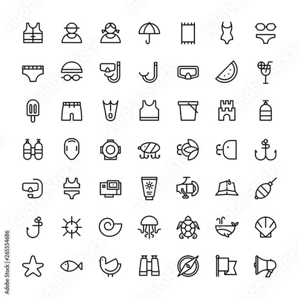 Fototapeta Summer Vacation Icon Set Part1