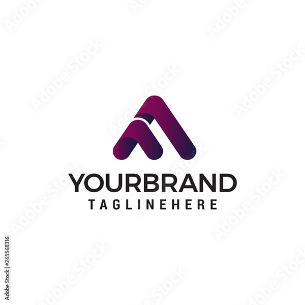 Fototapeta letter a technology logo design concept template vector