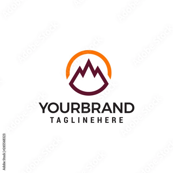 Fototapeta mountain circle logo design concept template vector