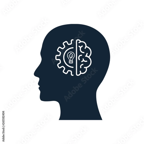 Obraz digital human head, brain, technology, head, memory, creative technology mind, artificial intelligence icon
