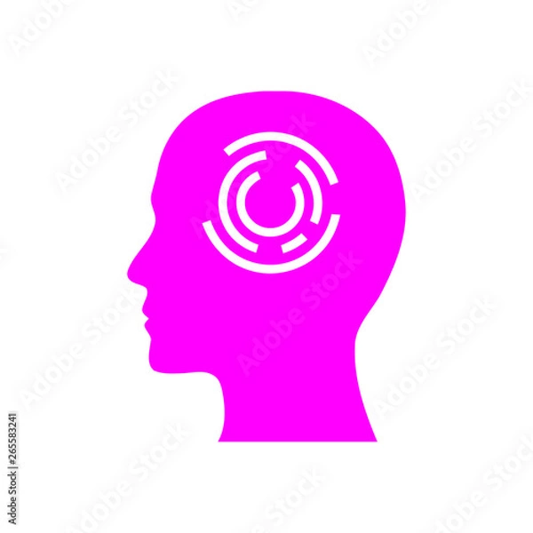 Fototapeta digital human head, brain, technology, head, memory, creative technology mind, artificial intelligence magenta color icon