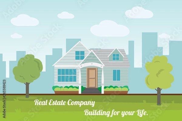 Obraz House and home template for Modern Real Estate company that building house, home, architectural, design, corporate branding identity - vector illustration Eps 10.
