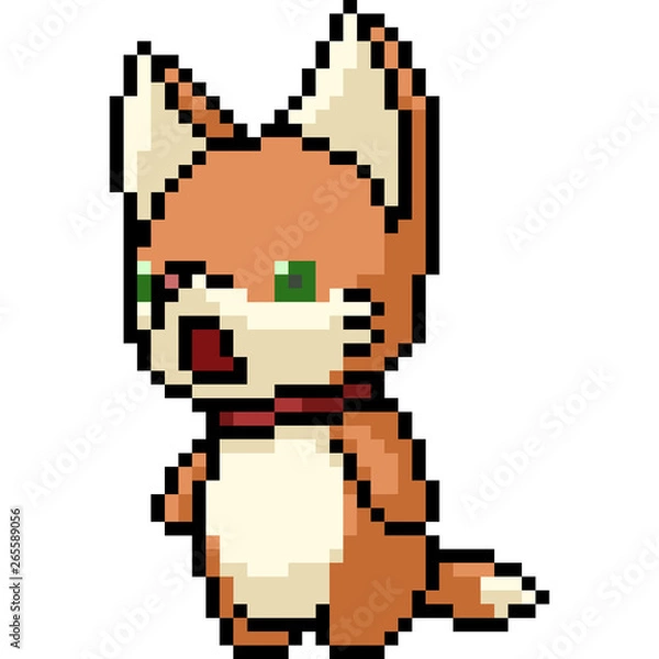 Obraz vector pixel art fox pet
