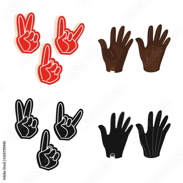 Fototapeta Vector design of silhouette and safety symbol. Set of silhouette and comfort vector icon for stock.