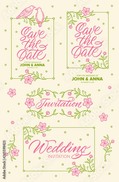 Fototapeta wedding_frames_set