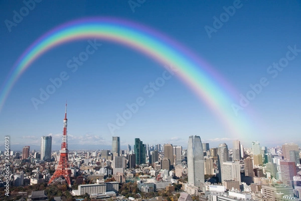 Obraz 東京タワーにかかる虹