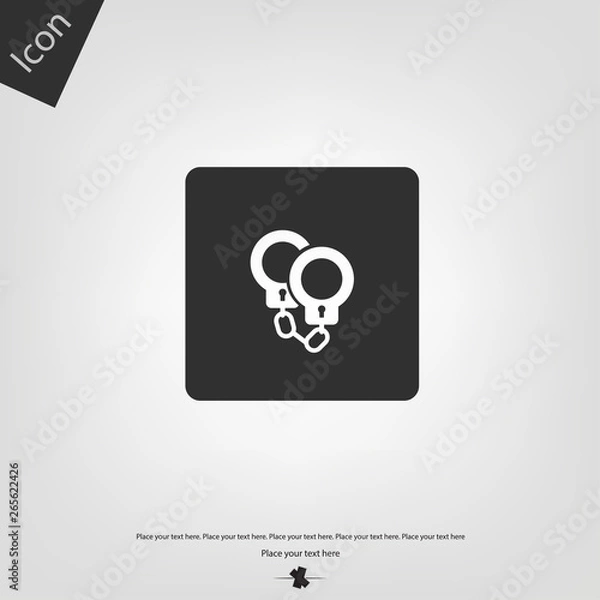 Obraz Handcuff arrest icon. Vector illustration