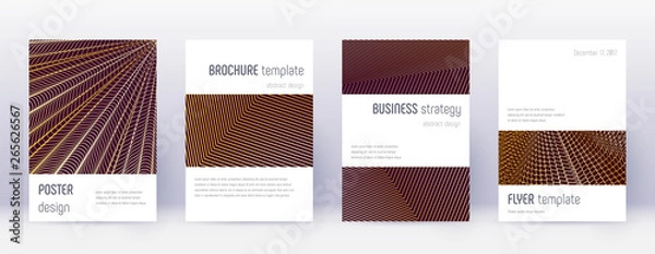 Fototapeta Minimalistic brochure design template set. Gold ab
