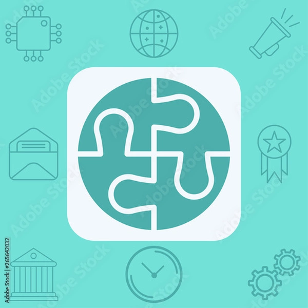 Fototapeta Puzzle vector icon sign symbol