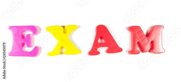 Obraz exam written in fridge magnets