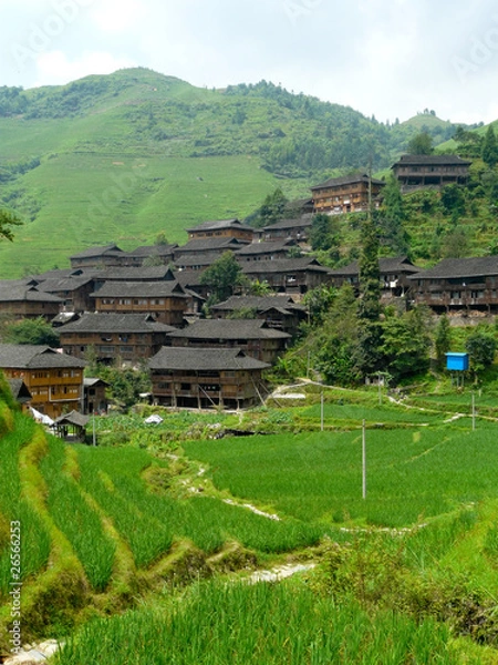 Obraz Village de minorités, Guangxi, Chine