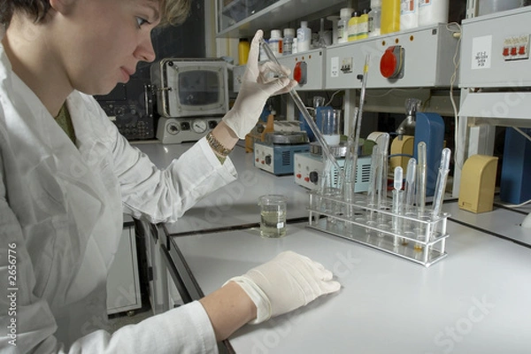 Fototapeta working in the laboratory