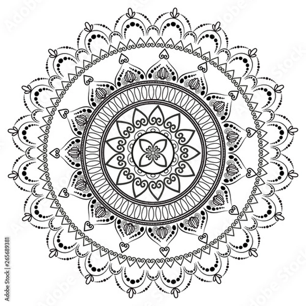 Obraz Circular pattern in form of mandala for henna. Mehndi.