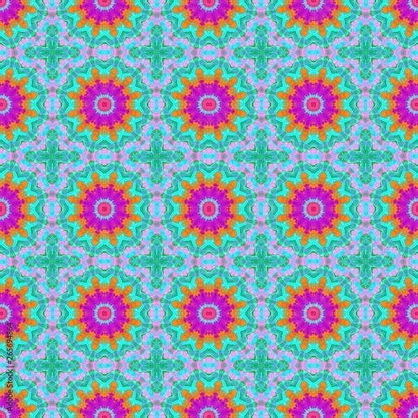 Fototapeta seamless wallpaper pattern with pale violet red, light coral and turquoise colors. can be used for cards, posters, banner or texture fasion design
