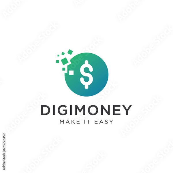 Obraz Digital Money Logo - Vector logo template