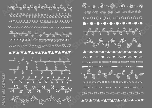 Fototapeta 手描きライン素材（白）