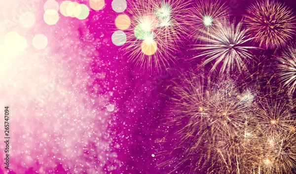 Fototapeta Abstract Colorful Pink background with firework ,background with copy space