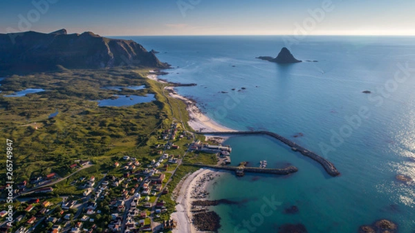 Fototapeta Aerial View of Bleik on the Andøya Island