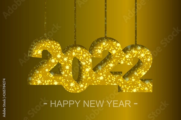Fototapeta Happy New Year 2022 - greeting card, flyer, invitation - vector