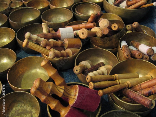 Obraz tibetan bowls with sticks