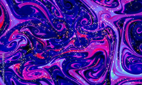 Fototapeta Magic space texture, pattern, looks like colorful smoke with beautiful little stars