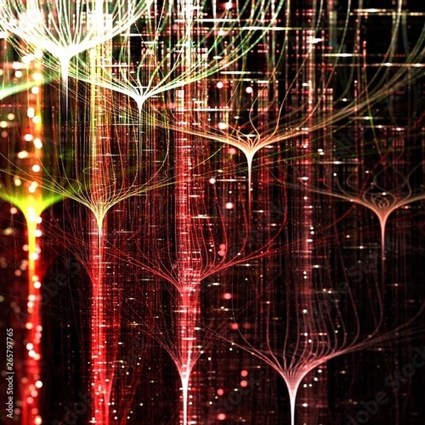 Fototapeta Neural network with depth of field