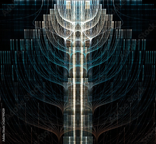 Fototapeta Neural network tree, deep learning concept