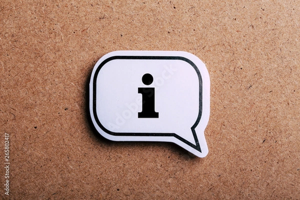 Obraz Information Sign Speech Bubble Isolated On Brown paper Background