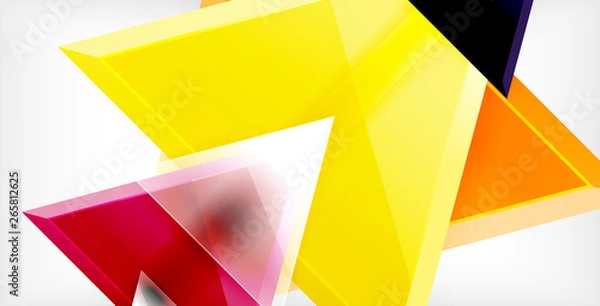 Fototapeta Glossy shiny triangles background