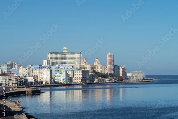Obraz View of Havana and the Malecon with soviet architecture