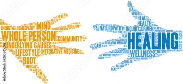 Obraz Healing Word Cloud on a white background. 