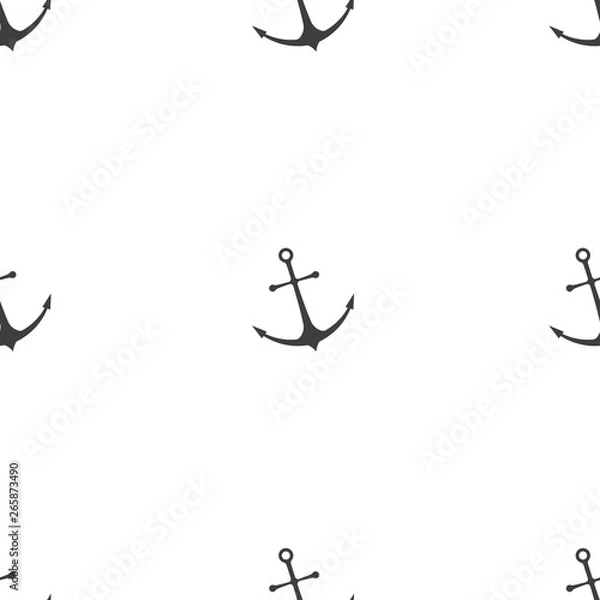 Obraz Anchor seamless pattern. Vector on white background.