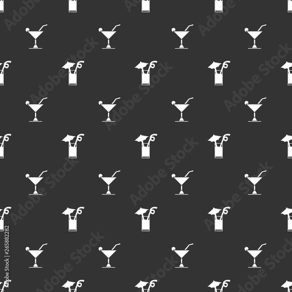 Fototapeta Cocktail seamless pattern background. Vector texture illustration.