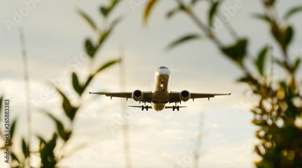 Fototapeta Modern Passenger Aircraft Plane Airborne in Flight Take off