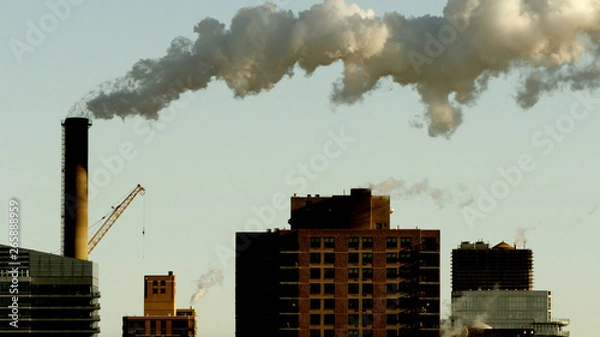 Fototapeta New York Cityscape View of Modern Urban Metropolis Skyscrapers Corporate Enterprise District Background