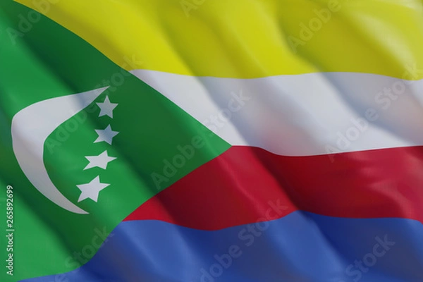 Fototapeta Comoros flag in the wind