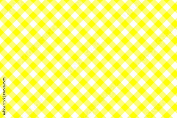 Fototapeta Yellow Gingham pattern. Texture from rhombus/squares for - plaid, tablecloths, clothes, shirts, dresses, paper, bedding, blankets, quilts and other textile products. Vector illustration EPS 10